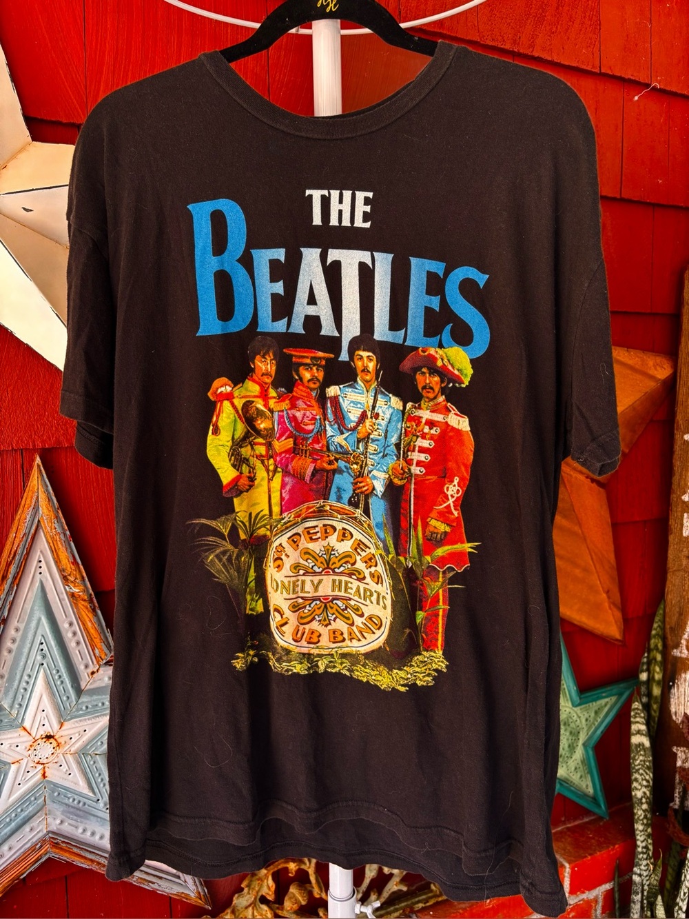 The Beatles Sgt. Pepper's Lonely Hearts Club Band Black Cotton T Shirt Mens XL